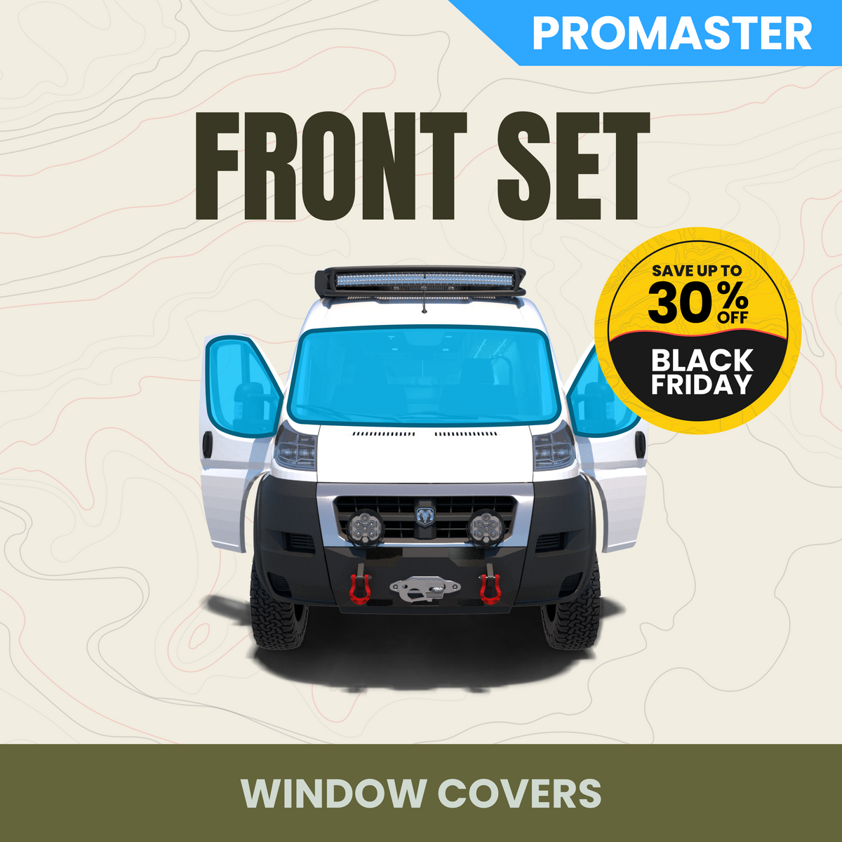 Front Cab Window Cover Set