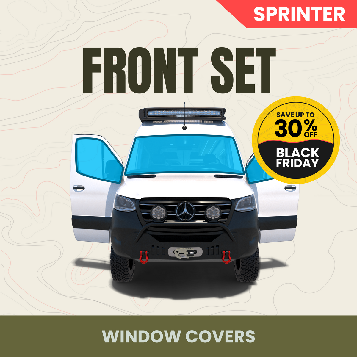 Front Cab Window Cover Set