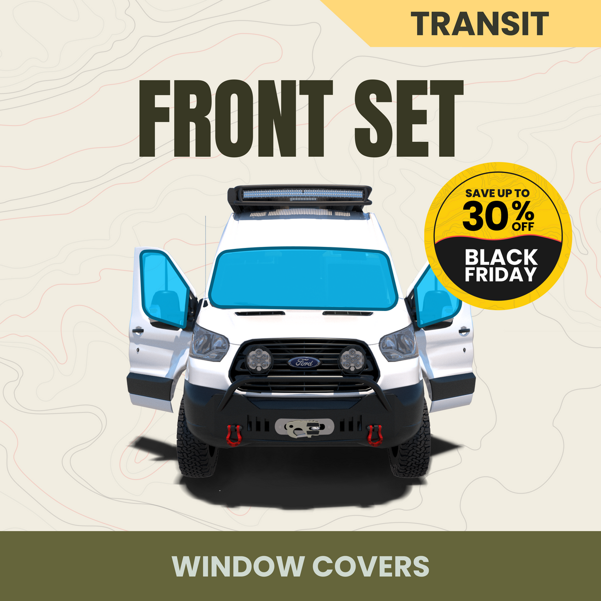 Front Cab Window Cover Set