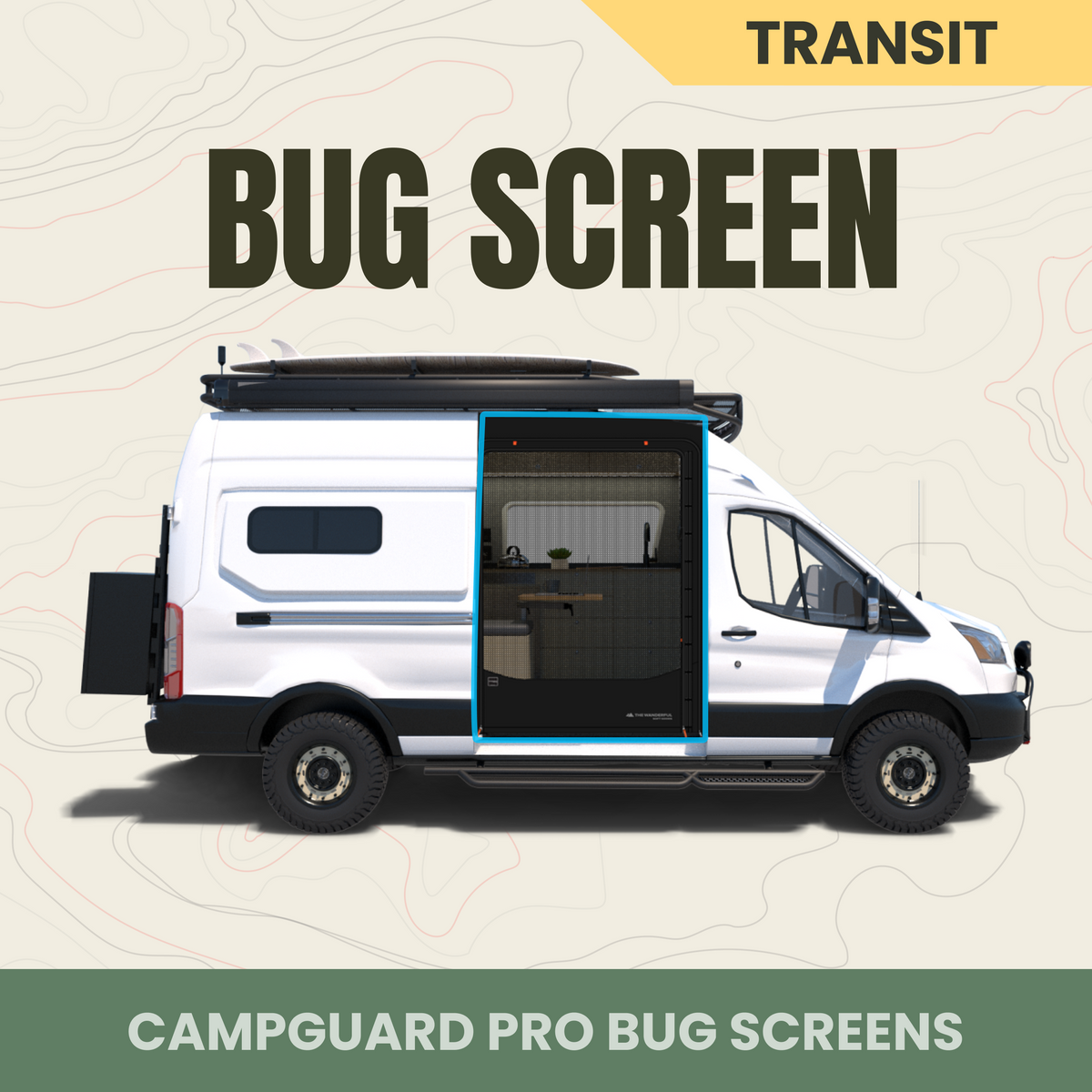 thumbnail image 2 of Bug Mesh Screens Oz CamperVan Rear Insect Mesh Screen – Custom Fit (Advise Year, Model, Roof Type) 2 of 6