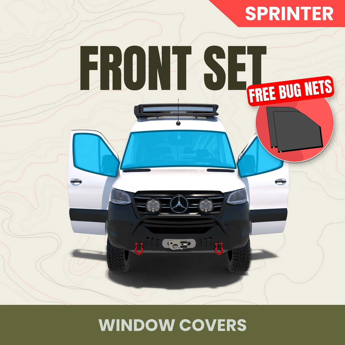 Sale: Front Cab Window Cover Set + Bug Net Bundle