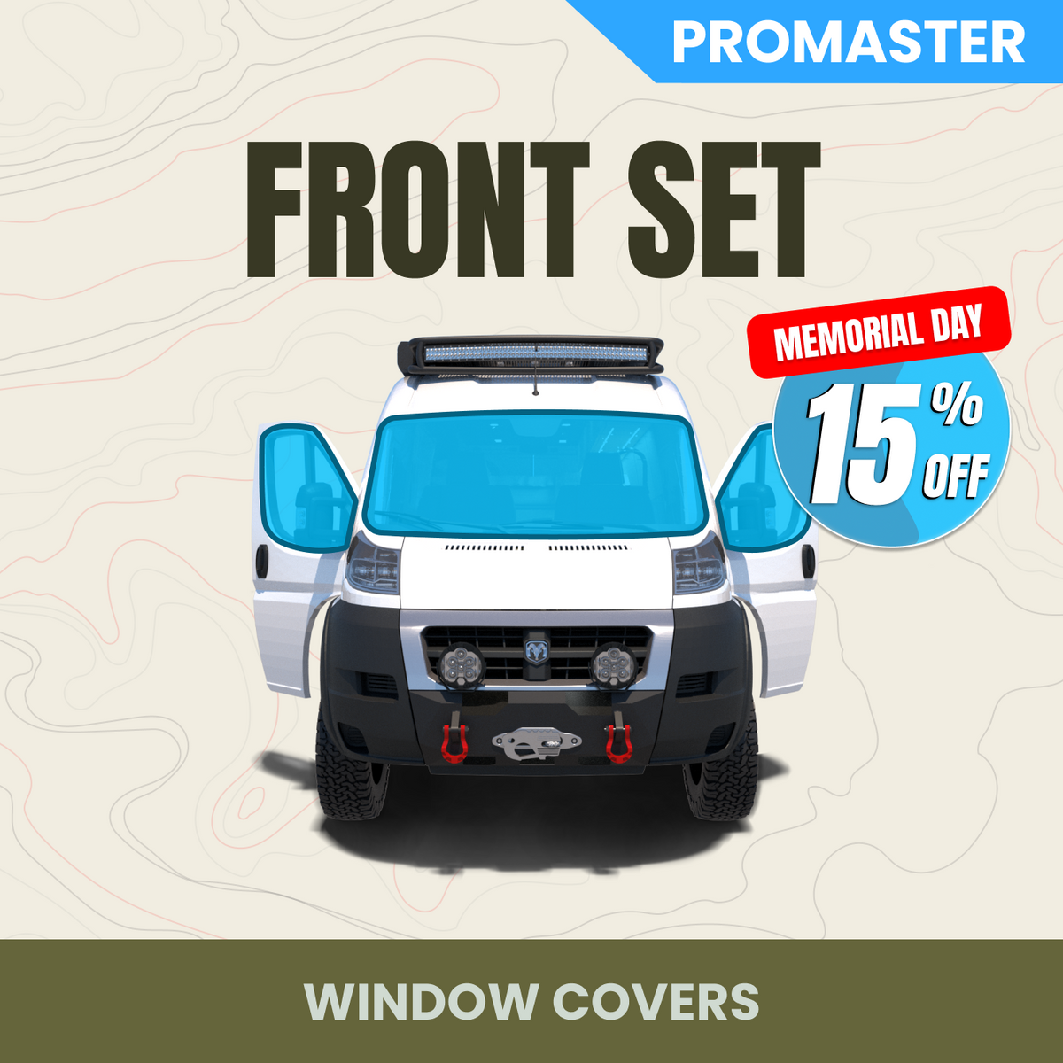 Front Cab Window Cover Set