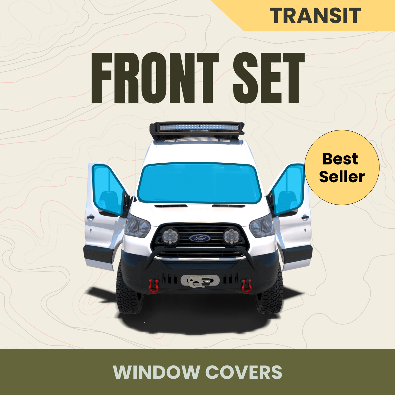 Ford Transit Front Cab Window Cover Set