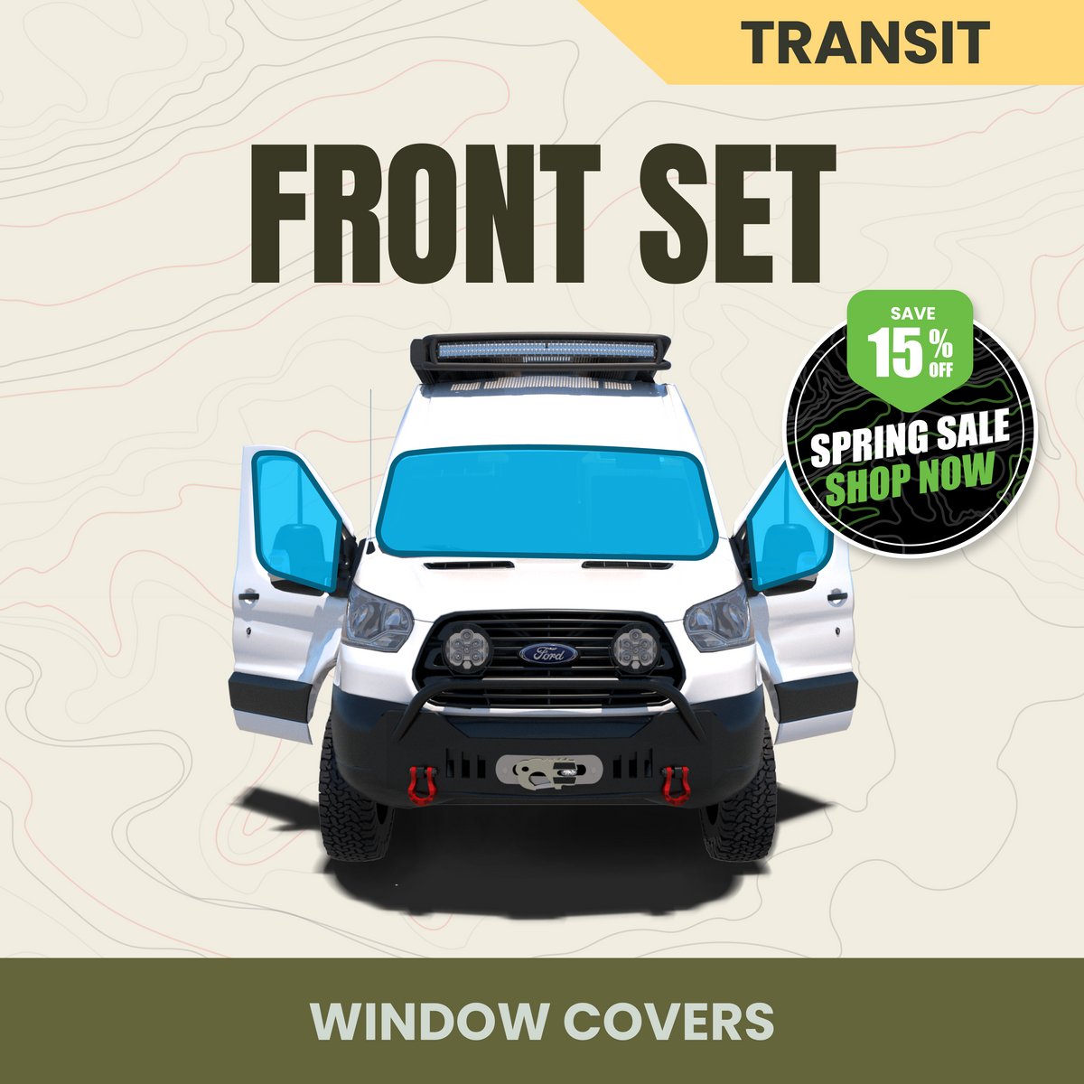 Front Cab Window Cover Set