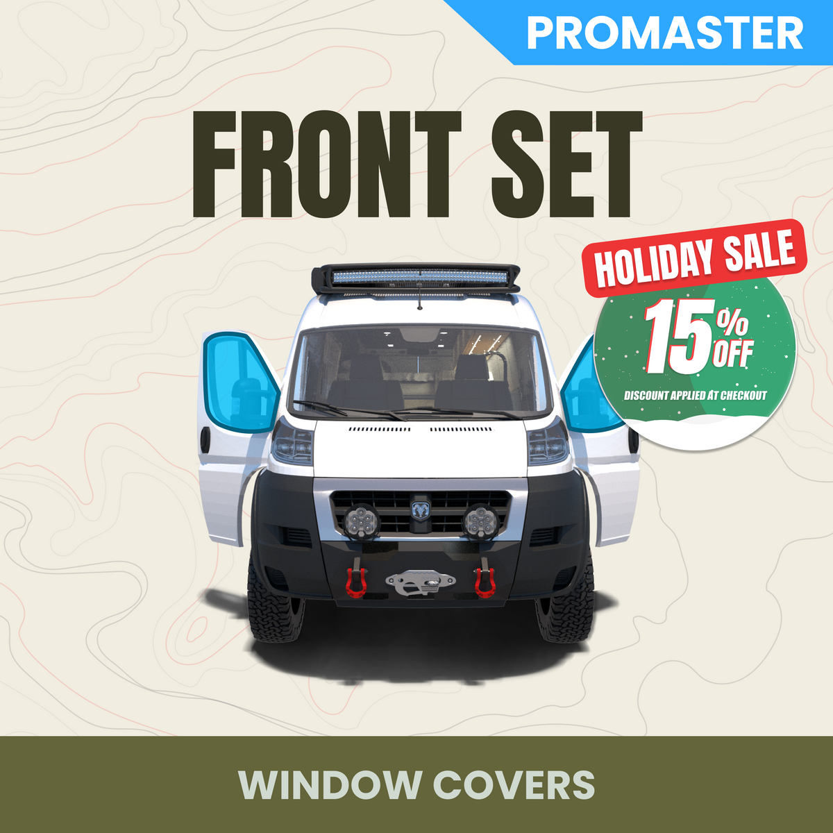 Front Driver & Passenger Window Cover Set