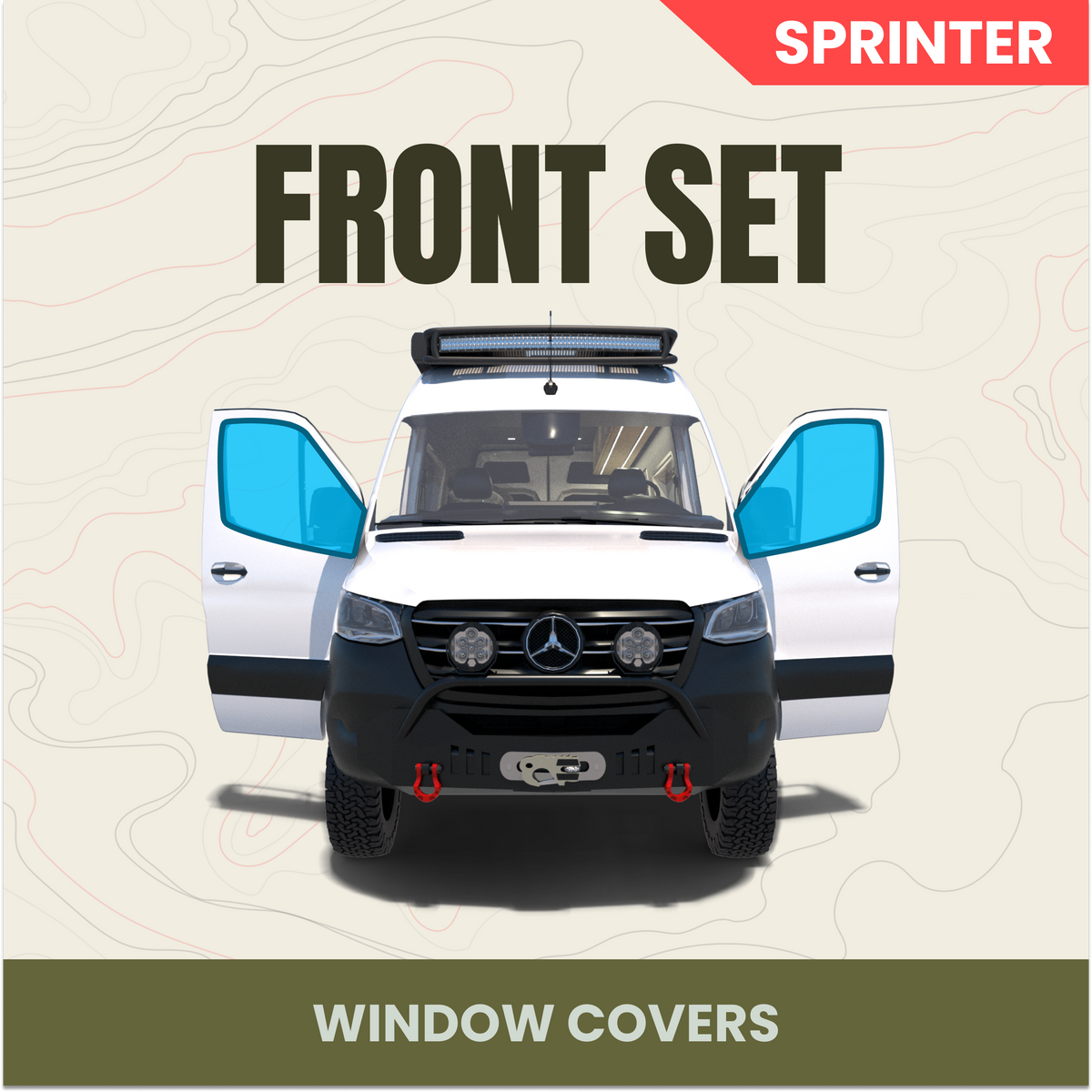 Front Driver & Passenger Window Cover Set