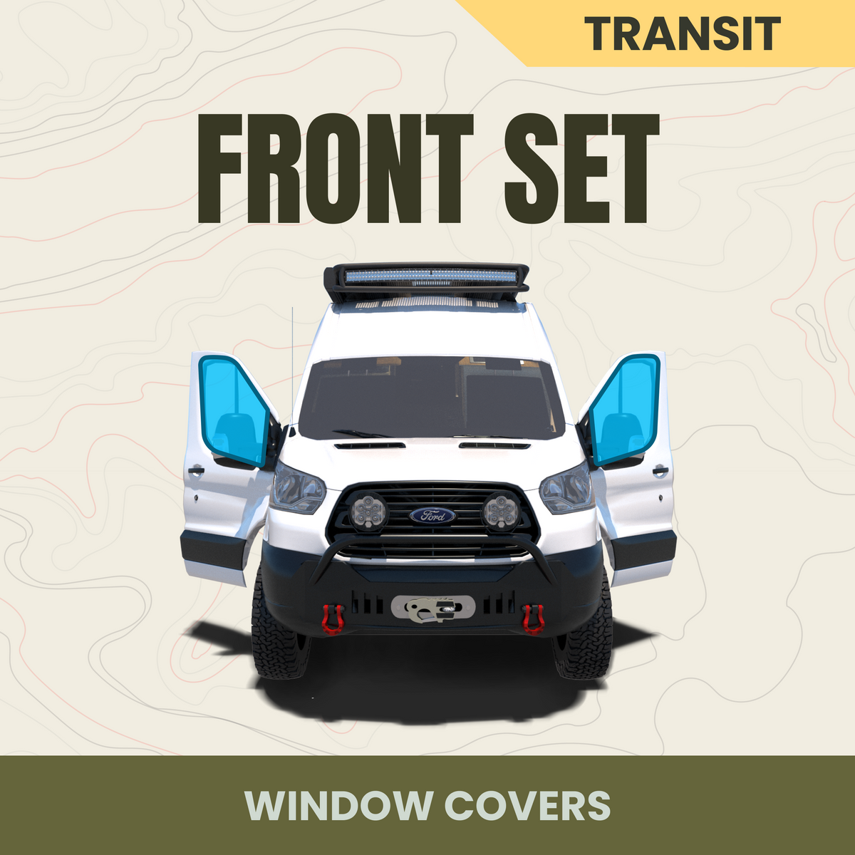 Front Driver & Passenger Window Cover Set