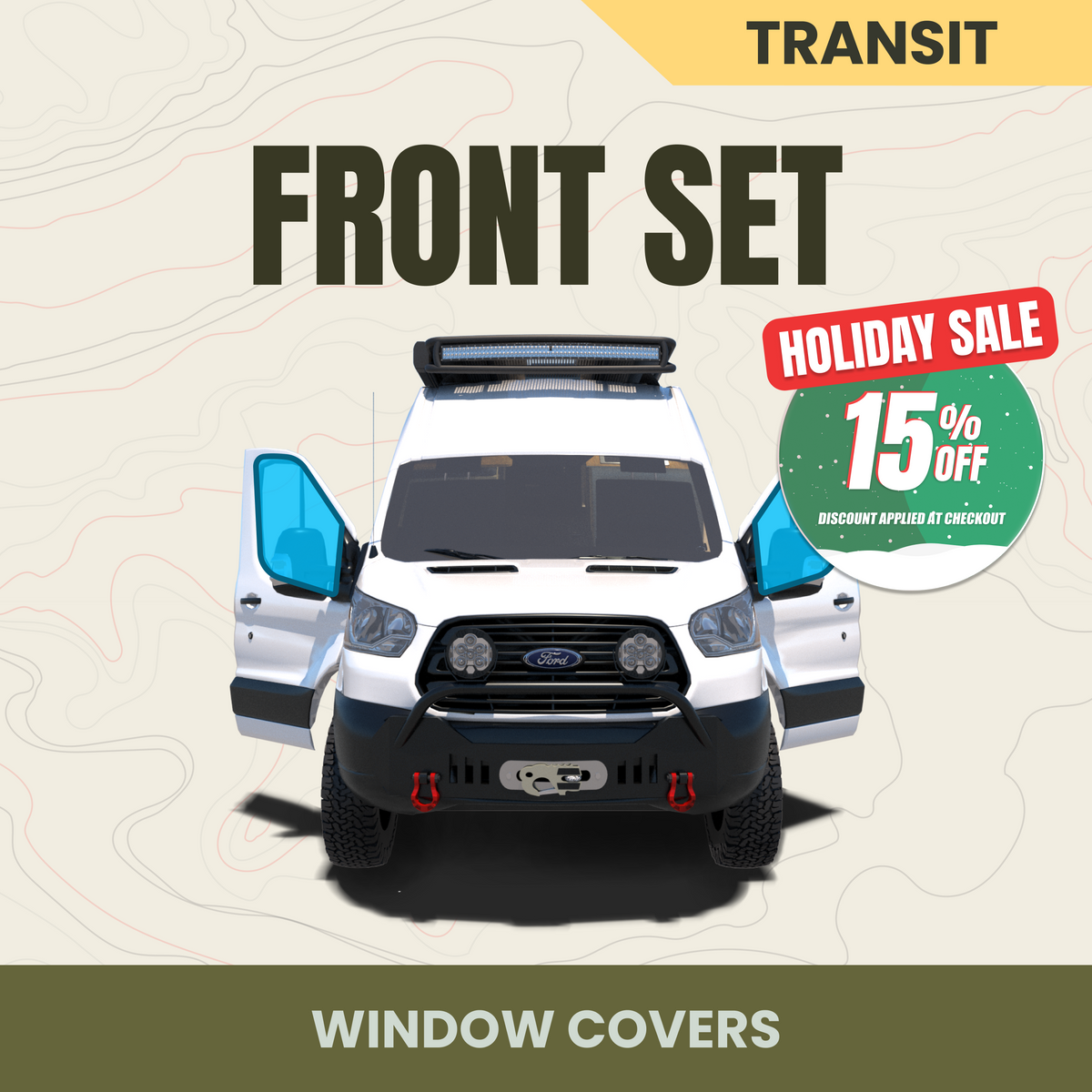 Front Driver & Passenger Window Cover Set