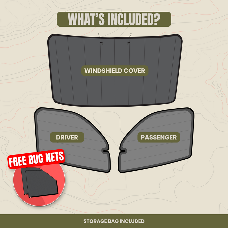 Sale: Front Cab Window Cover Set + FREE Bug Nets