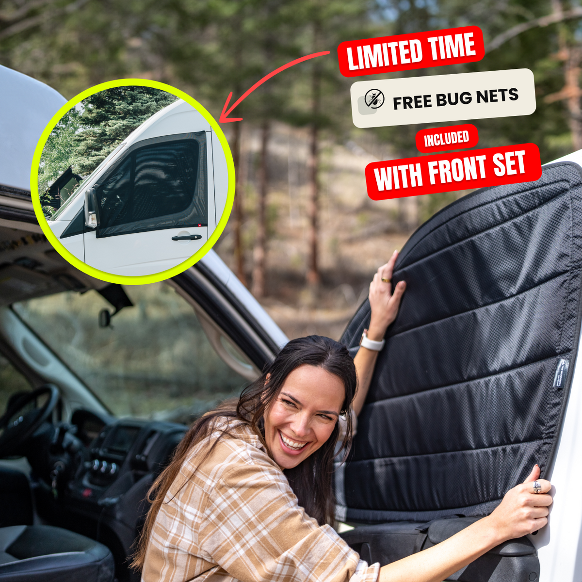 Sale: Front Cab Window Cover Set + Bug Net Bundle